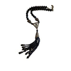 Vintage LA Vintage Signed Crystal Tassel Necklace (A1409)